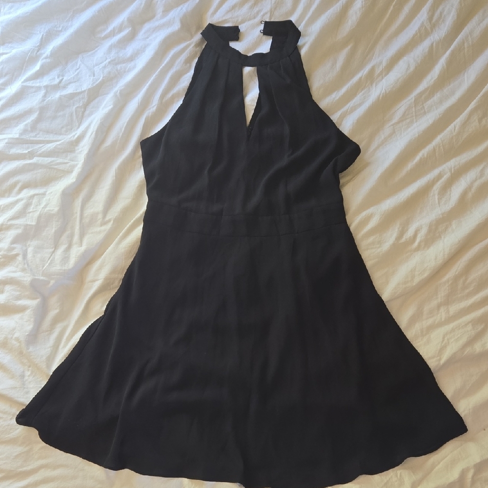 Express Black Halter A-line Cocktail Dress